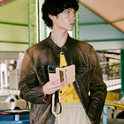 Note clear pocket -leather- (付け替えポケット)